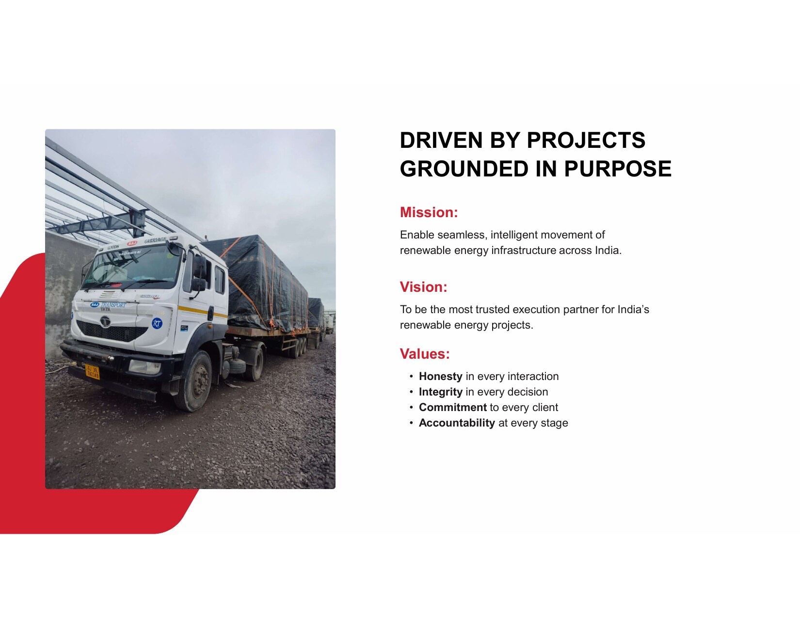 Driven by projects, grounded in purpose — Mission, Vision, Values