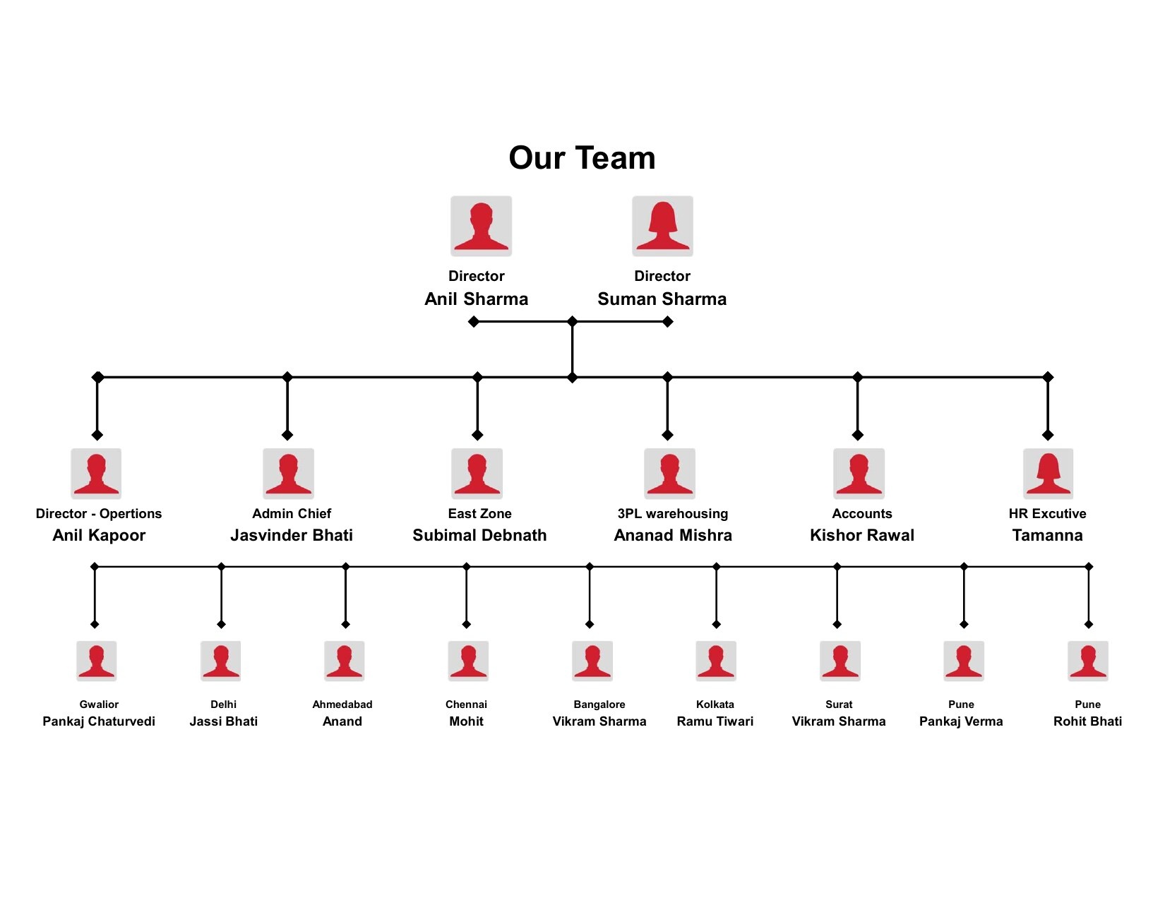 Our Team organisation chart