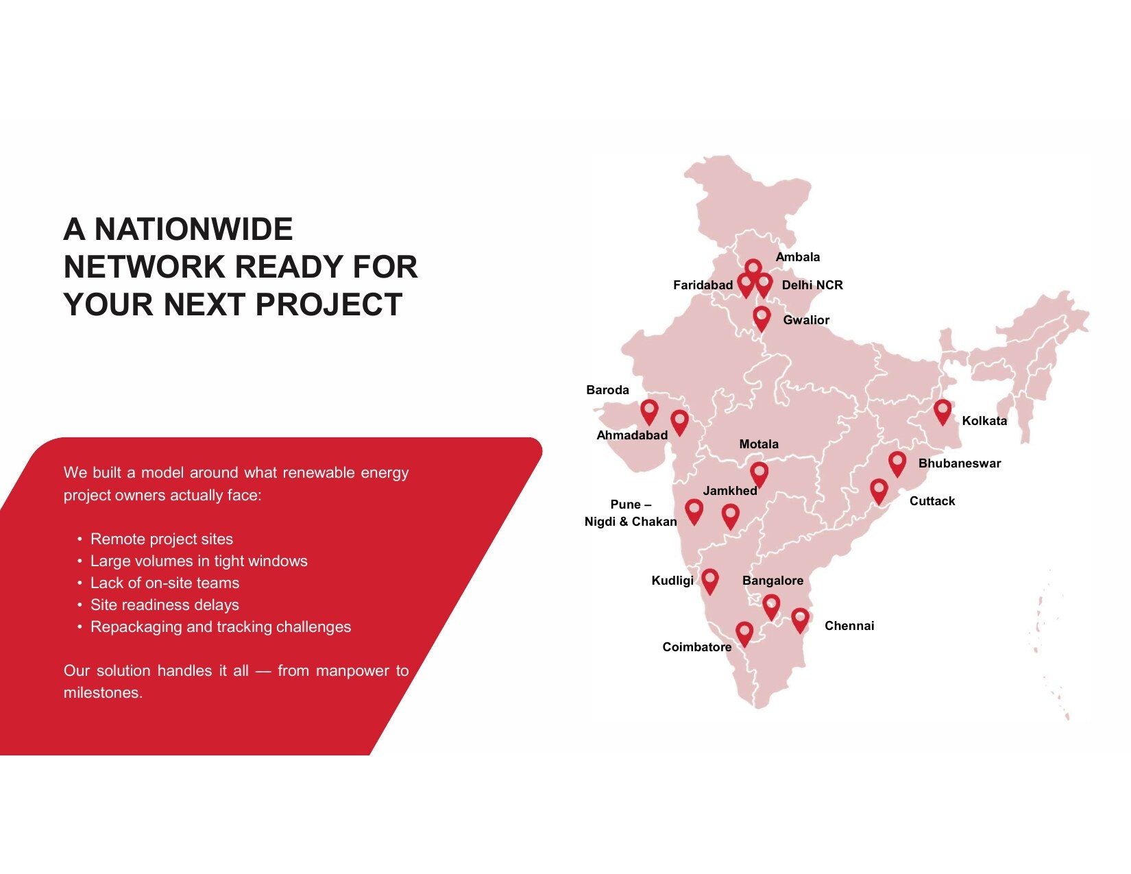 A nationwide network ready for your next project